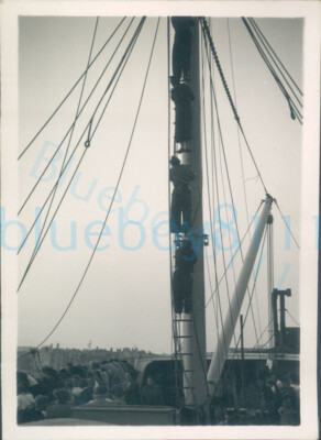 1951 Girl Guides photo TS Foudroyant mast visit 3.5*2.25'' 