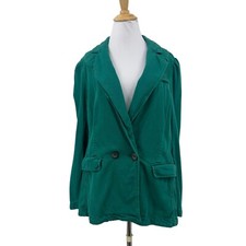 Free People Tencel Blazer Women S Small Puff Sleeve Double Breasted Notch Collar
