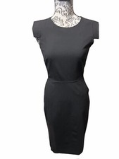 J Crew x Tollegno 1900 Sheath Dress Women 0 Black Solid Italian Stretch Wool NWT