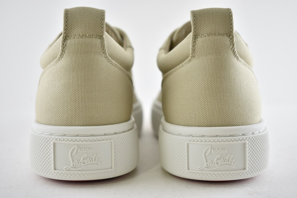 Christian Louboutin Simplerui Flat Beige White Bianco Canvas Low
