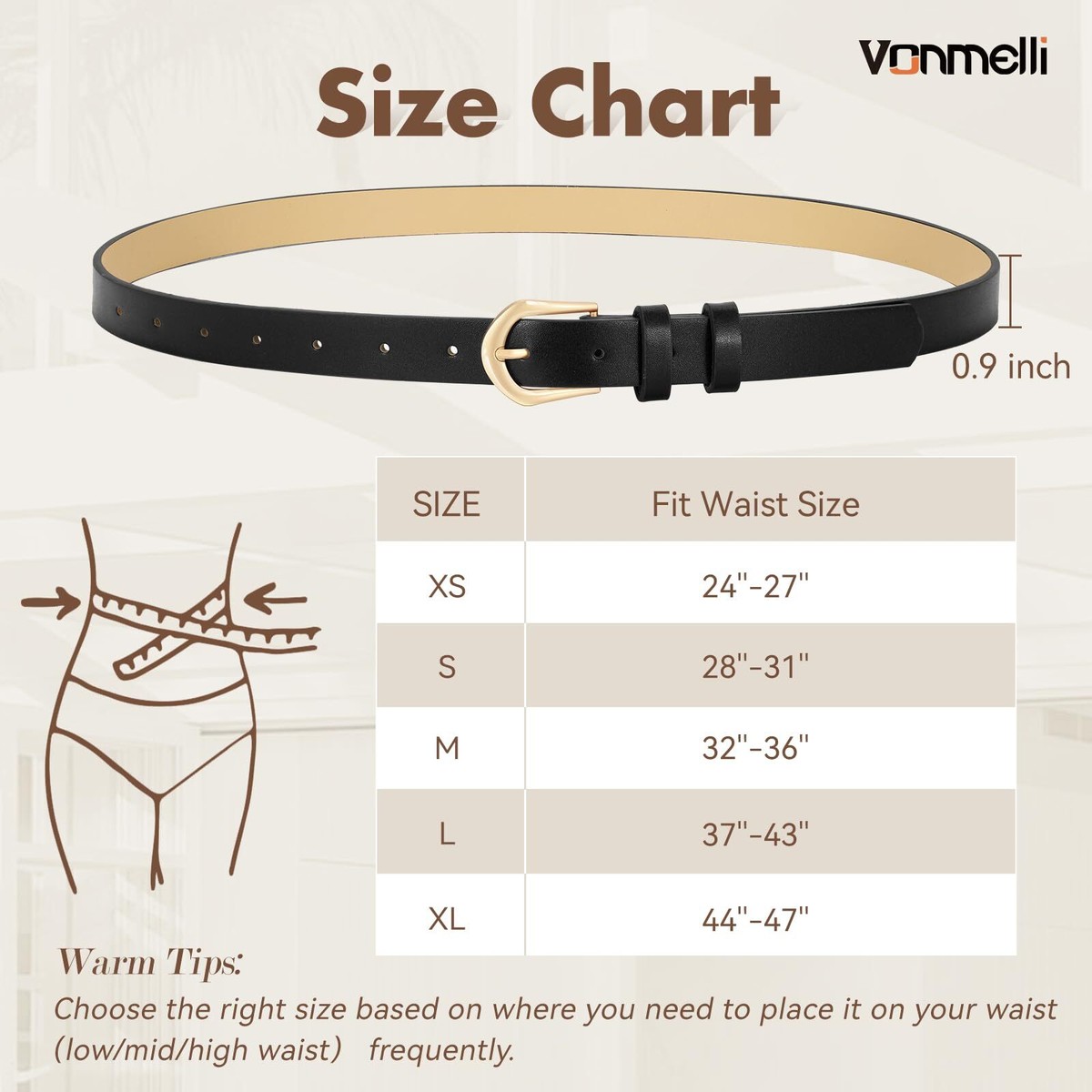 4 Pack Womens Thin Leather Belt Skinny Waist Belts for Women 