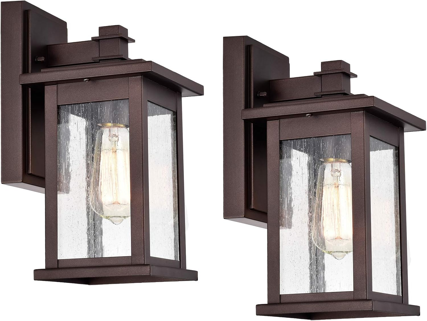 2 Pack Oil Rubbed Bronze Outdoor Light Fixtures, 12 Inch Exterior Wall Lighting