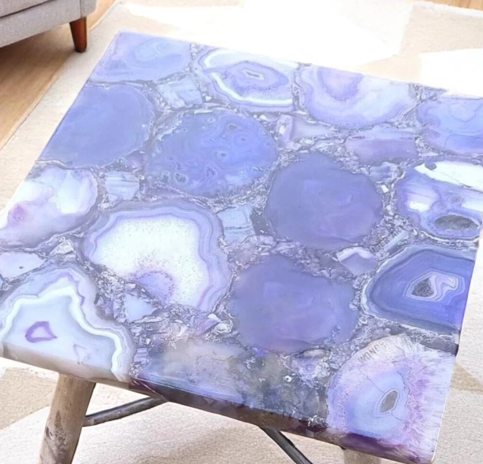 15-дюймовый столик из агата с камнями журнальный столик с кристаллами целебная мебель для кафе стол дек - Изображение 3 из 4