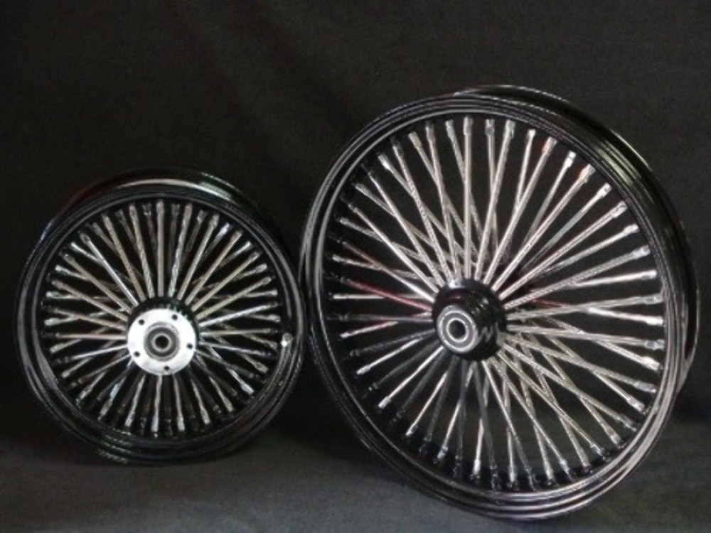 21X3.5 & 18X4.25 DNA MAMMOTH 52 SPOKE FAT DADDY BLACK WHEELS 4