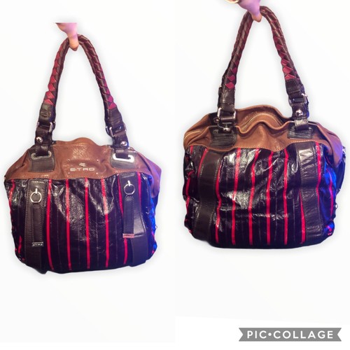 ETRO BAG BORSA Unica BORGOGNA MARRONE ROSSA ORIGINALE DONNA | eBay