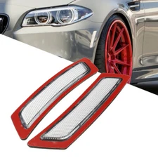 For F10 11-16 BMW 5 Series White Front Bumper Reflectors Side Marker Light Lamp
