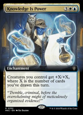 x1 Knowledge Is Power - Extended Art R MTG Commander: Murders at Karlov Manor M/