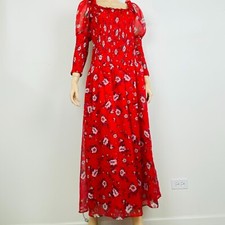 Urban Outfitters Red Floral Bohemian Boho Indie Festival Women's L Greta Dress