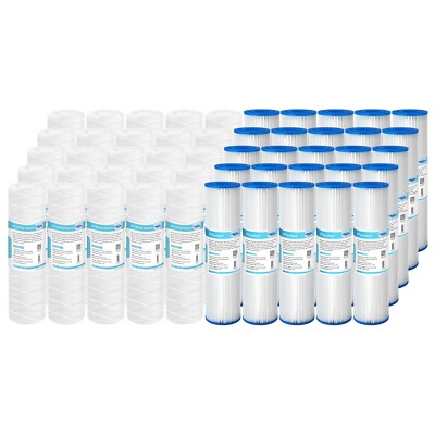 1/5/10/20/30/50 Micron 10''x2.5'' Pleated String Wound Drink Sediment Water Filter