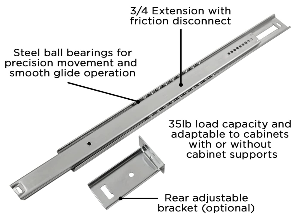 Hickory Hardware P1029/122C 12Inch Center Mount Drawer Slide, Cadmium