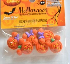 Mickey Mouse Pumpkins / Dress It Up Halloween Disney Collection / Shank Buttons
