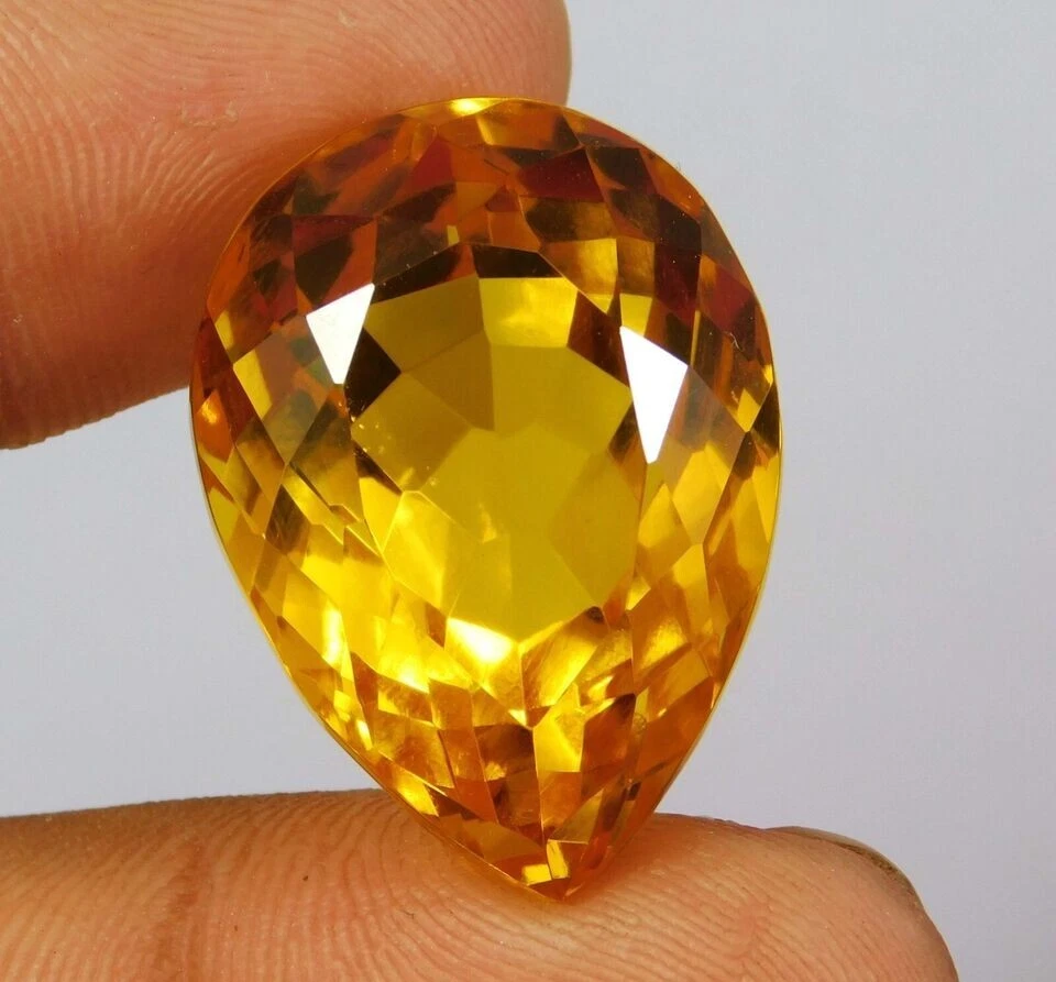 Topacio amarillo natural certificado GIE Ceilán 55,10 quilates corte pera mejor piedra preciosa suelta Foto 4 de 4