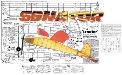 AMI Model Airplane Plans (FF): Keil Kraft SENATOR 30'' Wingspan Rubber-Powered