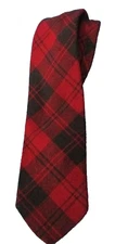 Richman Brothers pre-owned men's tie red & black clan tartan plaid rj