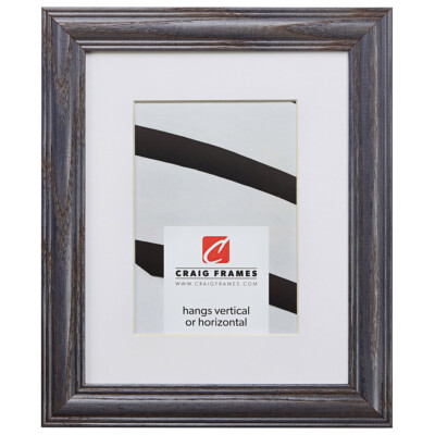 Craig Frames Wiltshire 440, 1.25'' Riverstone Gray Wood Picture Frame With a Mat