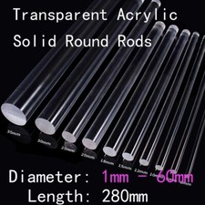 Asta tonda solida acrilica trasparente diametro 280 mm lunghezza 1 mm-60 mm barra plexiglass