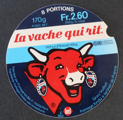 Etikett VACHE QUI RIT 8 Portionen 170g 953 Rabier VQR 121