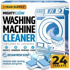 Washing Machine Cleaner Tablets 24 Pack - 1 Year Supply Washer Machine Cleaner