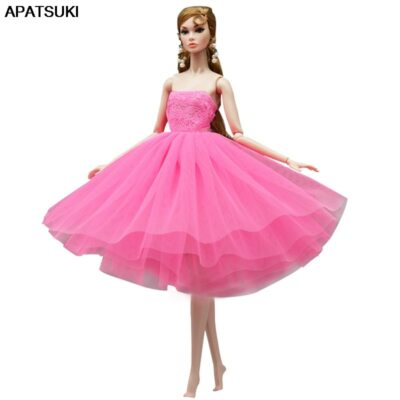 Sweet Pink Short Ballet Dress For Doll Outfits Party Dress