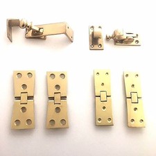 Solid Polished Brass Counterflap Bartop Worktop Shop Counter Catch - Hinges