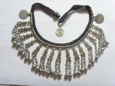 vintag Tajik tribal silver gypsy bells choker belly dance cultural jewelry 51991