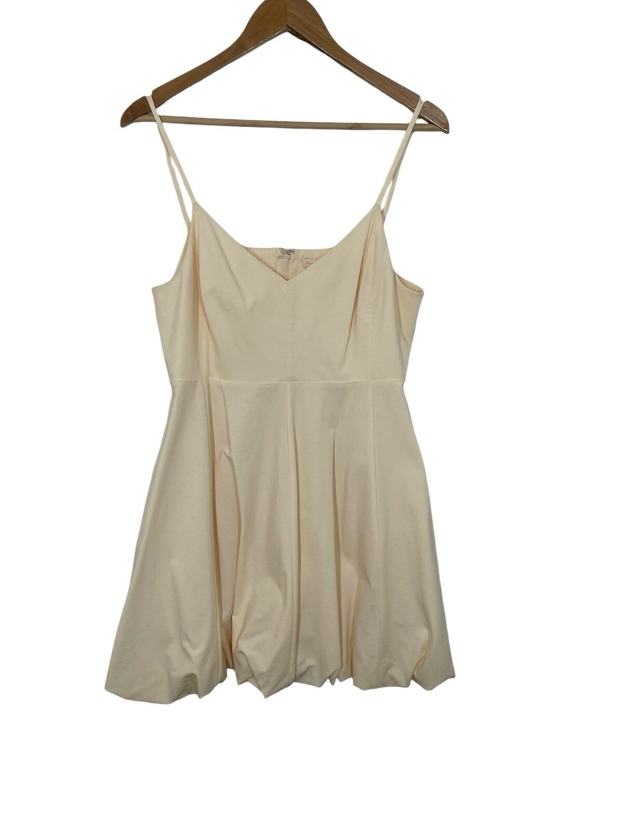 Rebecca Taylor Womens Bubble Hem Mini Dress Ivory Size 12
