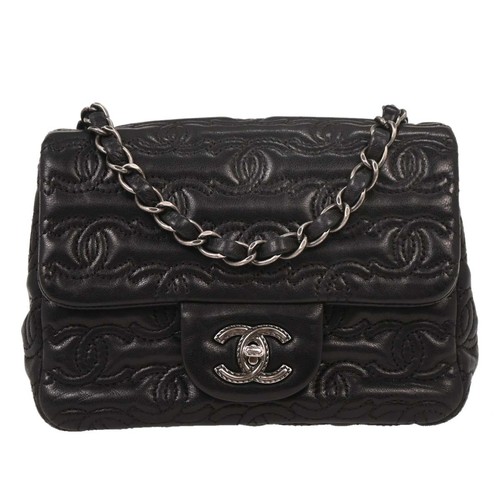 Chanel Black Lambskin Mini Classic Square Flap Bag 17 134773