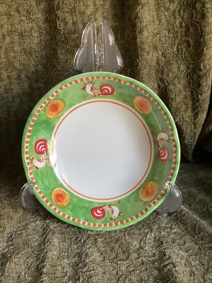 Set Of Six Vietri Melamine Campagna Gallina Pasta Bowl Lightweight