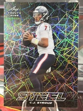 2023 CJ Stroud RC -Leaf Trinity Steel Lazer Silver Rookie..Houston Texans