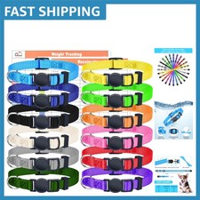 Fun Assorted Color Puppy Collars - Adjustable Nylon Breakaway Set for Small Pets
