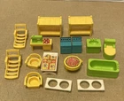 Vintage Fisher Price Little #990 Family A Frame Accessories Lot Furniture