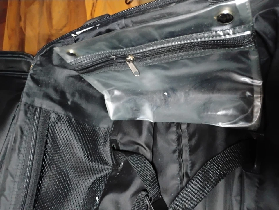 Mala de transporte vintage Ralph Lauren Chaps rolante couro lona marrom acastanhado - Imagem 3 de 4