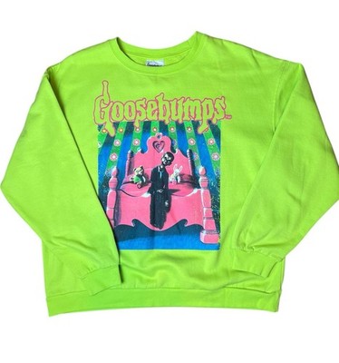 Goosebumps Unisex Pullover Sweatshirt Lime Green Pink Slappy Dummy Size XL
