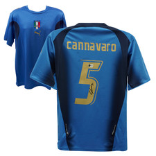 Fabio Cannavaro Signed Italy FC Home Soccer Jersey #5 with Beckett COA