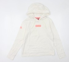 Womens UK 8 Regular Kappa White Pullover Hoodie