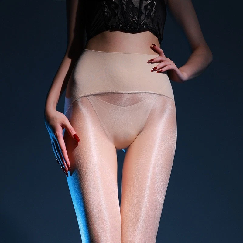 40D Oily Shiny Glossy Stockings Tights Ultra-Thin Sheer Nylon Seamless Pantyhose - Image 2 of 4