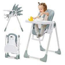 Foldable High Chairs Lightweight Toddlers Baby High Chair with Removable Tray