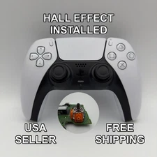 PS5 DualSense Controller W Upgraded HALL EFFECT Joystick WHITE Ginfull