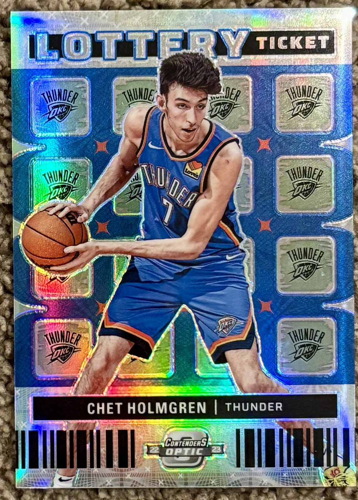 Chet Holmgren RC 2022-23 Panini Contenders Optic Lottery Ticket Silver Thunder🔥