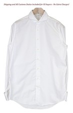 SUITSUPPLY Men'S Formal Shirt S White Pure Cotton Slim French Cuff Tux Cutaway