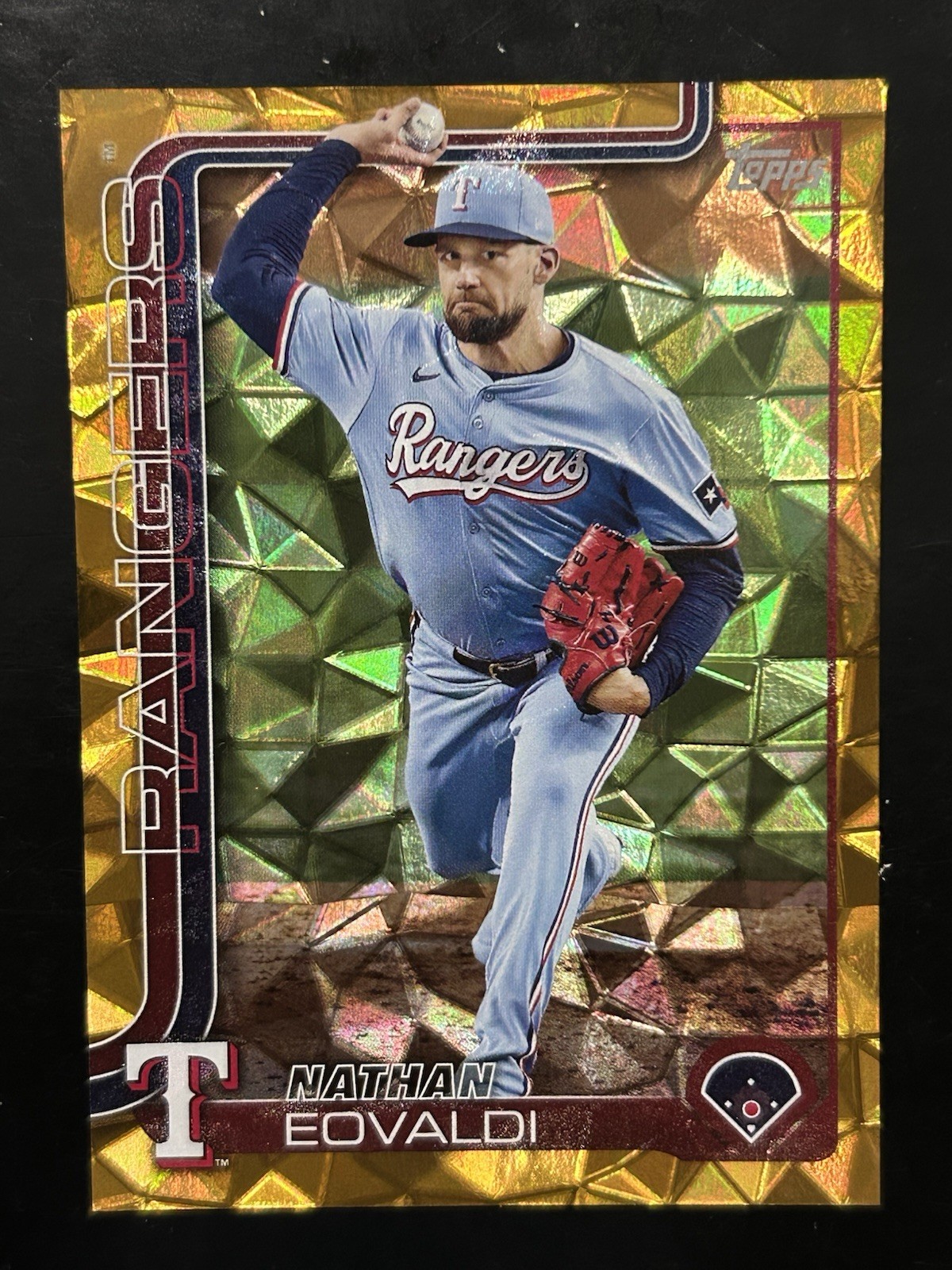 2025 Topps Series 1 Gold Diamanté /50 Nathan Eovaldi Texas Rangers #130