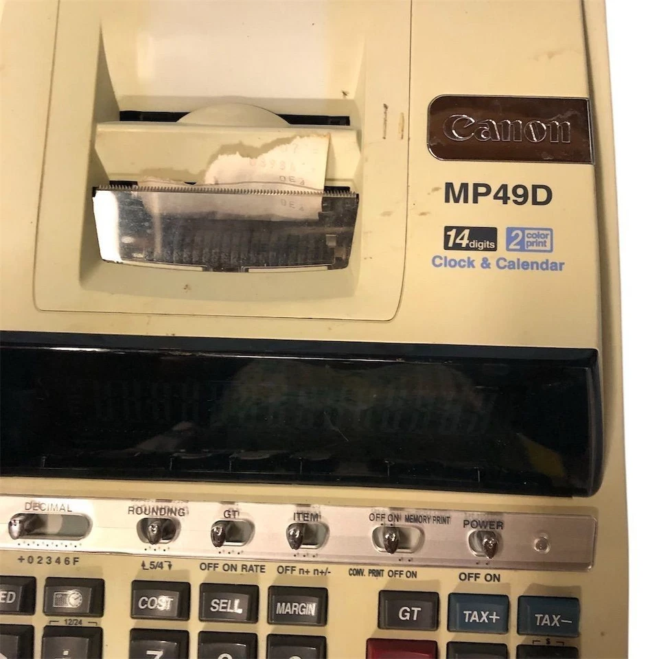 Canon MP49D Desktop Printing Calculator with Clock & Large Display - Image 2 of 3
