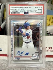2020 Bowman Chrome Omar Estevez Refractor Auto /499 PSA 9 Mint