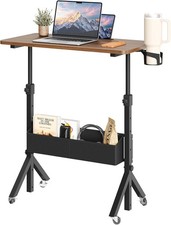 Walnut 31.5 x 15.75 , Home Office Stand Up Desk, Computer Pen Slot, St