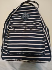 No Boundaries Women's Navy Blue  White Stripe Backpack NWT
