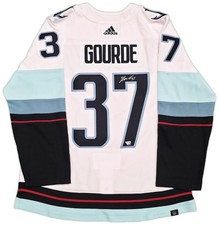 Seattle Kraken Yanni Gourde Auto White Adidas Authentic Jersey Size 54 Fanatics