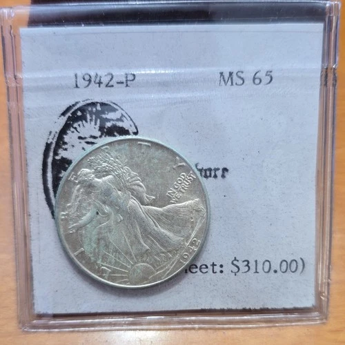 Liberty Walking 1942 Half Dollar 50C Philadelphia Silver  Uncirculated Coin