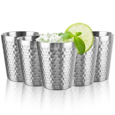 AHAQU 5 Stück Edelstahlbecher, 300ml/10oz Doppelwandiger Metallbecher, Stapelbar Gewinn