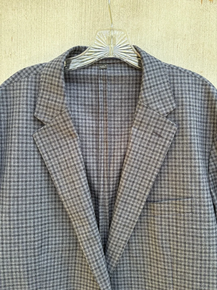 J. Abrigo Blazer Deportivo Crew Ludlow Moon Para Hombre 46 L Azul Gris Cuadros Worsted con Algodón Foto 2 de 4