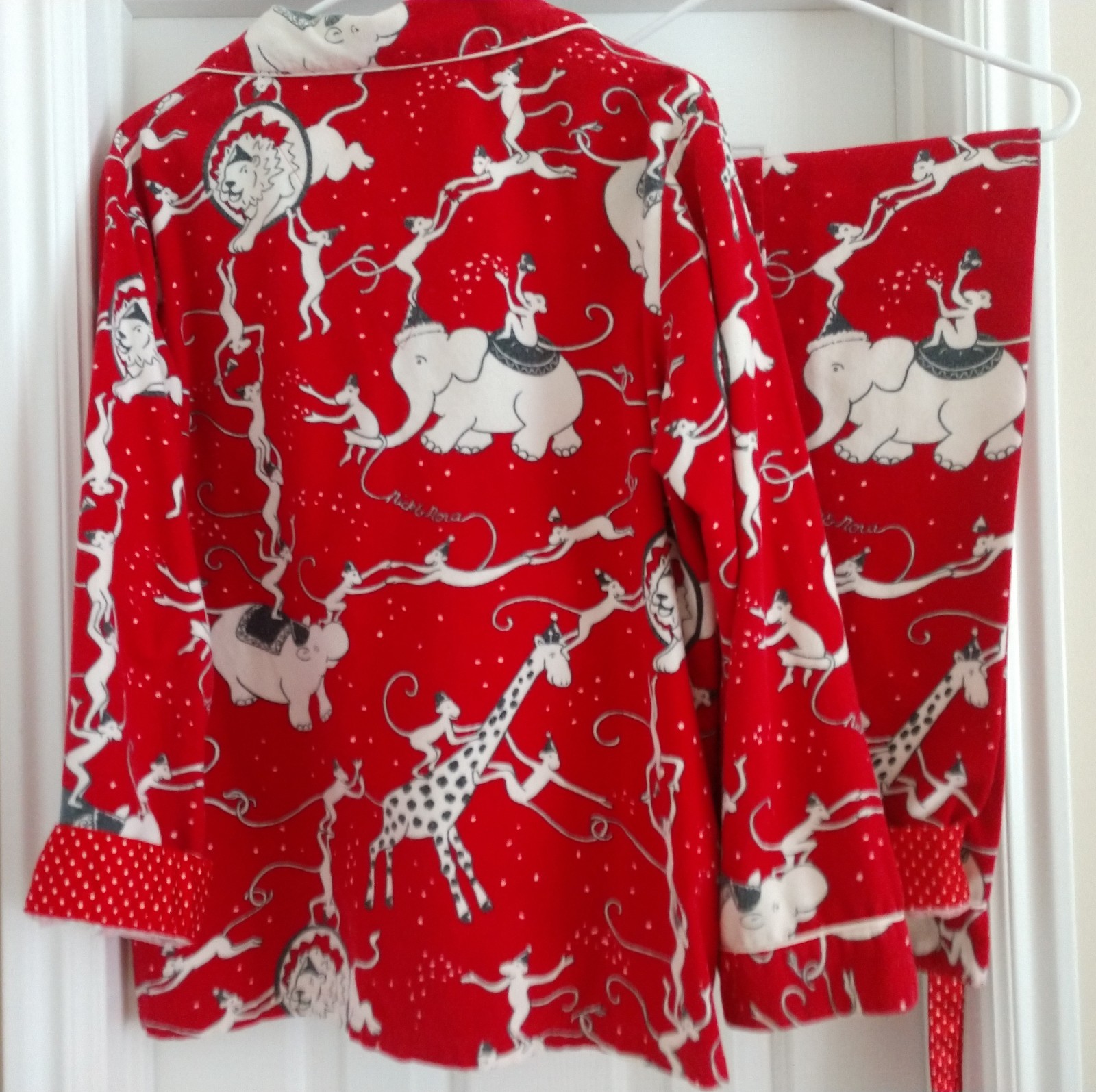 Nick and Nora VERY RARE CIRCUS 100percent Cotton Flannel Pajama Set L image 2